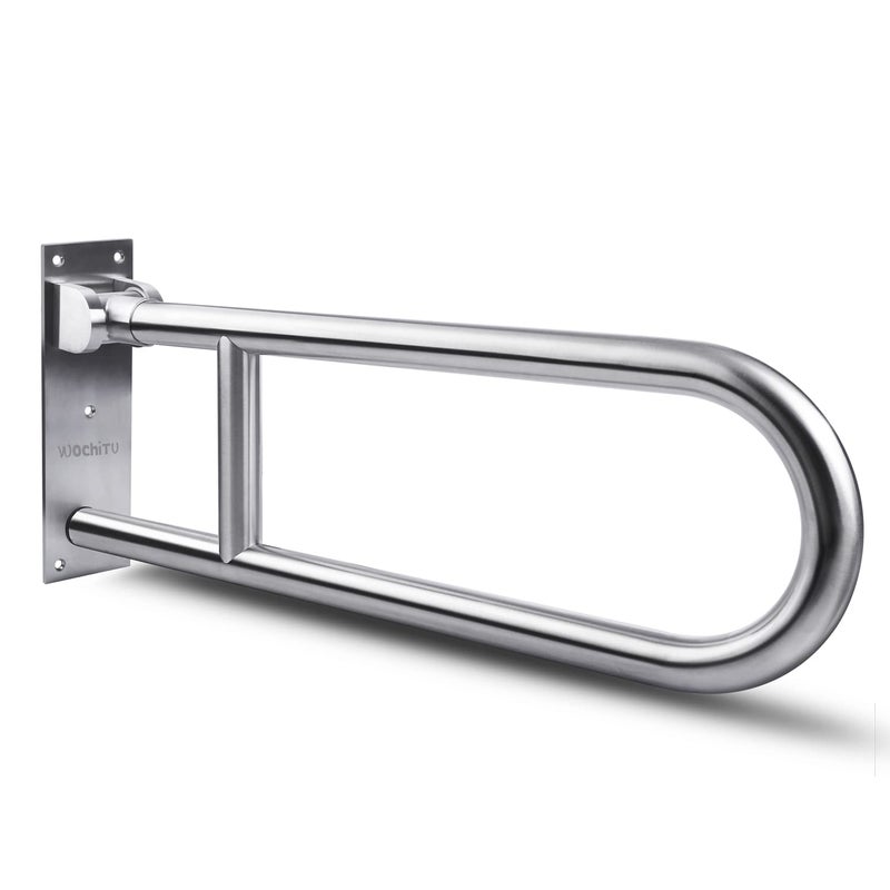 WochiTV 29.5 INCH Toilet Grab Bar Stainless Steel Handicap Rails Grab Bars Bathroom Support for Elderly Bariatric Disabled Commode Safety Hand Railing Guard Frame Shower Assist Aid Handrails Hand Grips - Image 1